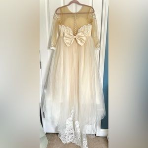 Never been worn girls formal lace gown with train